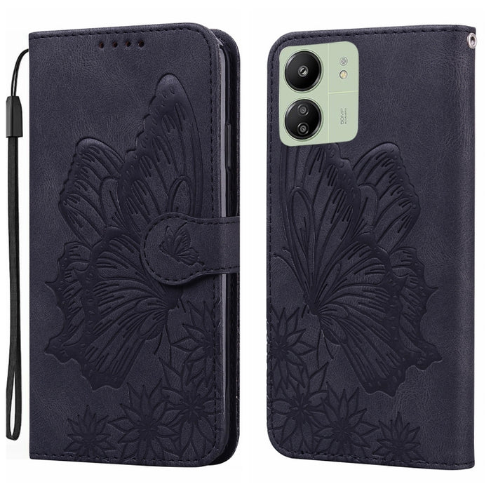 Funda de teléfono de cuero con tapa horizontal con estampado de mariposas con sensación de piel retro, For Redmi Note 15 Pro+ 5G Global 163.3mm, For Redmi Note 15 4G / 5G Global 164mm, For Redmi Note 15 Pro 4G Global 163.2mm                            ...