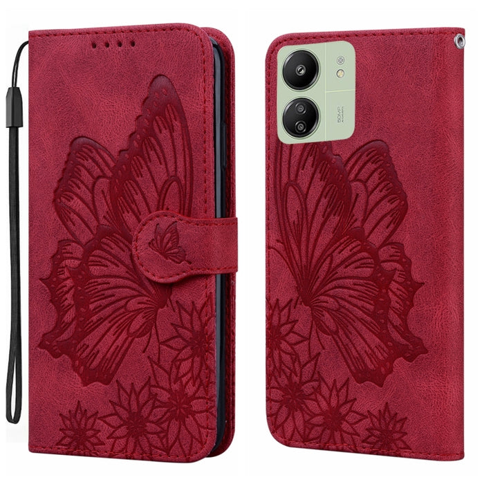 Funda de teléfono de cuero con tapa horizontal con estampado de mariposas con sensación de piel retro, For Redmi Note 15 Pro+ 5G Global 163.3mm, For Redmi Note 15 4G / 5G Global 164mm, For Redmi Note 15 Pro 4G Global 163.2mm                            ...