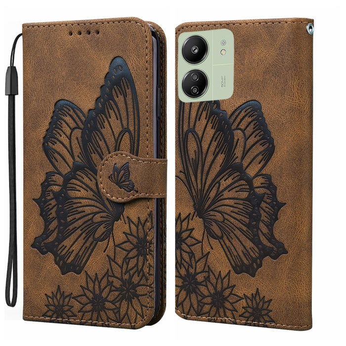 Funda de teléfono de cuero con tapa horizontal con estampado de mariposas con sensación de piel retro, For Redmi Note 15 Pro+ 5G Global 163.3mm, For Redmi Note 15 4G / 5G Global 164mm, For Redmi Note 15 Pro 4G Global 163.2mm                            ...