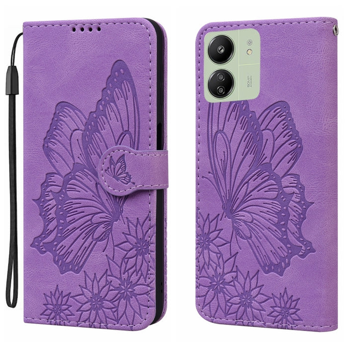 Funda de teléfono de cuero con tapa horizontal con estampado de mariposas con sensación de piel retro, For Redmi Note 15 Pro+ 5G Global 163.3mm, For Redmi Note 15 4G / 5G Global 164mm, For Redmi Note 15 Pro 4G Global 163.2mm                            ...