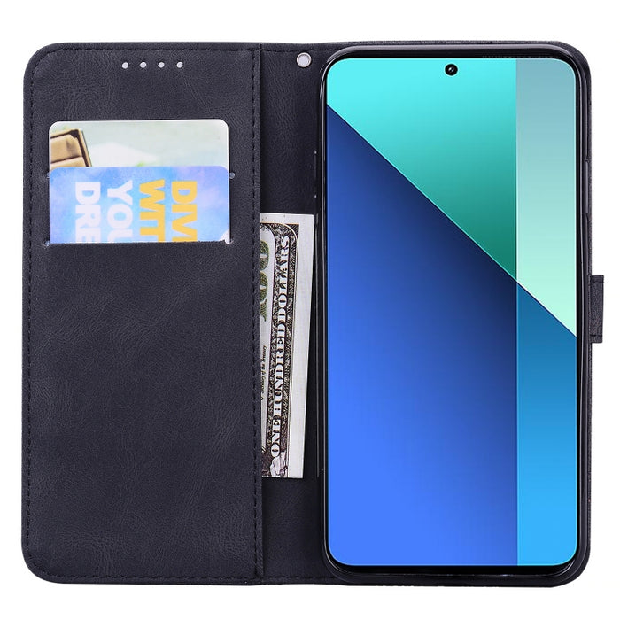 Funda de teléfono de cuero con tapa horizontal con estampado de mariposas con sensación de piel retro, For Xiaomi Redmi Note 13 4G, For Xiaomi Redmi 13C / POCO C65, For Xiaomi Redmi Note 13 Pro+ 5G