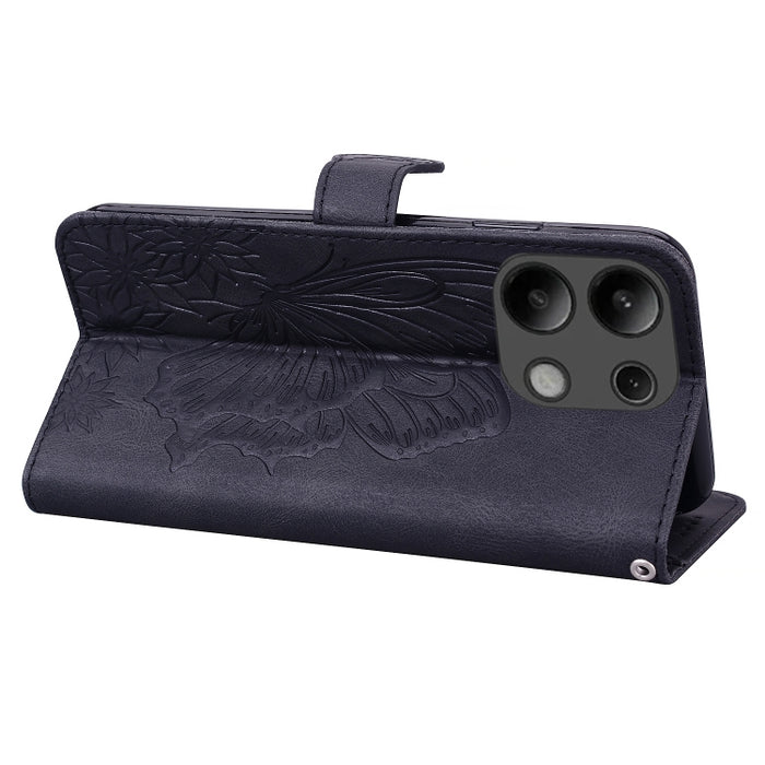 Funda de teléfono de cuero con tapa horizontal con estampado de mariposas con sensación de piel retro, For Xiaomi Redmi Note 13 4G, For Xiaomi Redmi 13C / POCO C65, For Xiaomi Redmi Note 13 Pro+ 5G