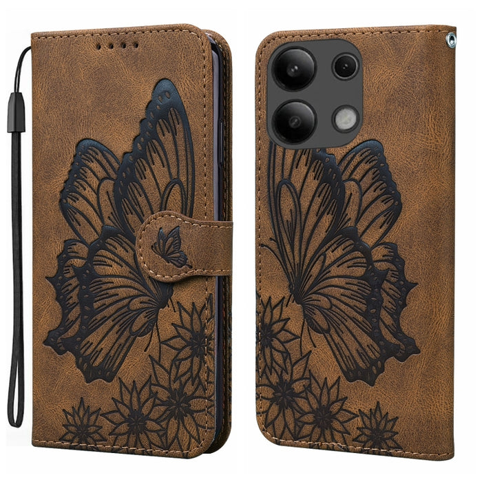 Funda de teléfono de cuero con tapa horizontal con estampado de mariposas con sensación de piel retro, For Redmi Note 15 Pro+ 5G Global 163.3mm, For Redmi Note 15 4G / 5G Global 164mm, For Redmi Note 15 Pro 4G Global 163.2mm                            ...