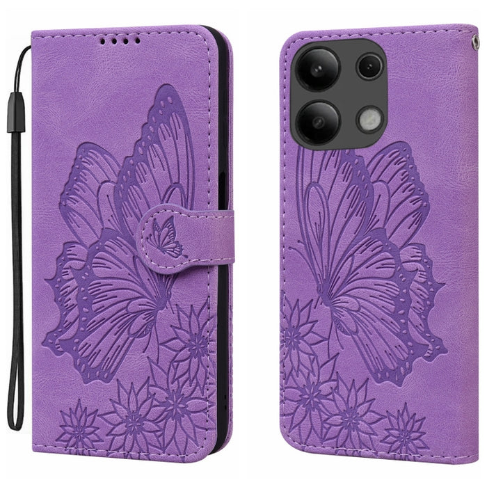 Funda de teléfono de cuero con tapa horizontal con estampado de mariposas con sensación de piel retro, For Redmi Note 15 Pro+ 5G Global 163.3mm, For Redmi Note 15 4G / 5G Global 164mm, For Redmi Note 15 Pro 4G Global 163.2mm                            ...