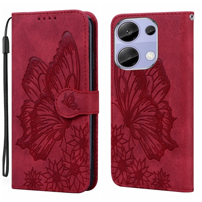 Funda de teléfono de cuero con tapa horizontal con estampado de mariposas con sensación de piel retro, For Redmi Note 15 Pro+ 5G Global 163.3mm, For Redmi Note 15 4G / 5G Global 164mm, For Redmi Note 15 Pro 4G Global 163.2mm                            ...