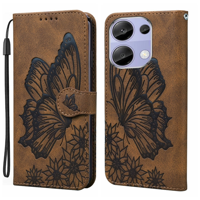 Funda de teléfono de cuero con tapa horizontal con estampado de mariposas con sensación de piel retro, For Redmi Note 15 Pro+ 5G Global 163.3mm, For Redmi Note 15 4G / 5G Global 164mm, For Redmi Note 15 Pro 4G Global 163.2mm                            ...