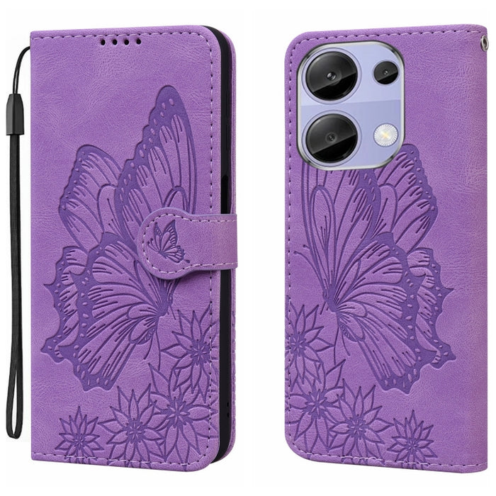 Funda de teléfono de cuero con tapa horizontal con estampado de mariposas con sensación de piel retro, For Redmi Note 15 Pro+ 5G Global 163.3mm, For Redmi Note 15 4G / 5G Global 164mm, For Redmi Note 15 Pro 4G Global 163.2mm                            ...