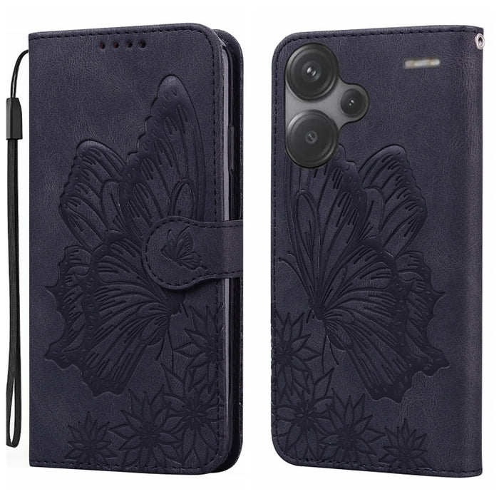 Funda de teléfono de cuero con tapa horizontal con estampado de mariposas con sensación de piel retro, For Redmi Note 15 Pro+ 5G Global 163.3mm, For Redmi Note 15 4G / 5G Global 164mm, For Redmi Note 15 Pro 4G Global 163.2mm                            ...