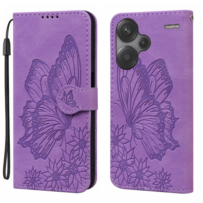 Funda de teléfono de cuero con tapa horizontal con estampado de mariposas con sensación de piel retro, For Redmi Note 15 Pro+ 5G Global 163.3mm, For Redmi Note 15 4G / 5G Global 164mm, For Redmi Note 15 Pro 4G Global 163.2mm                            ...