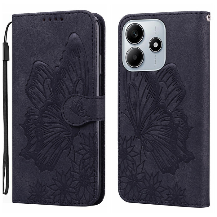 Funda de teléfono de cuero con tapa horizontal con estampado de mariposas con sensación de piel retro, For Redmi Note 15 Pro+ 5G Global 163.3mm, For Redmi Note 15 4G / 5G Global 164mm, For Redmi Note 15 Pro 4G Global 163.2mm                            ...
