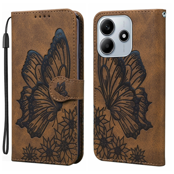 Funda de teléfono de cuero con tapa horizontal con estampado de mariposas con sensación de piel retro, For Redmi Note 15 Pro+ 5G Global 163.3mm, For Redmi Note 15 4G / 5G Global 164mm, For Redmi Note 15 Pro 4G Global 163.2mm                            ...