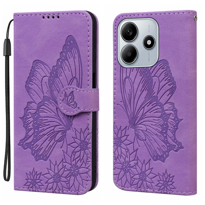 Funda de teléfono de cuero con tapa horizontal con estampado de mariposas con sensación de piel retro, For Redmi Note 15 Pro+ 5G Global 163.3mm, For Redmi Note 15 4G / 5G Global 164mm, For Redmi Note 15 Pro 4G Global 163.2mm                            ...