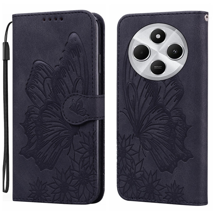 Funda de teléfono de cuero con tapa horizontal con estampado de mariposas con sensación de piel retro, For Redmi Note 15 Pro+ 5G Global 163.3mm, For Redmi Note 15 4G / 5G Global 164mm, For Redmi Note 15 Pro 4G Global 163.2mm                            ...