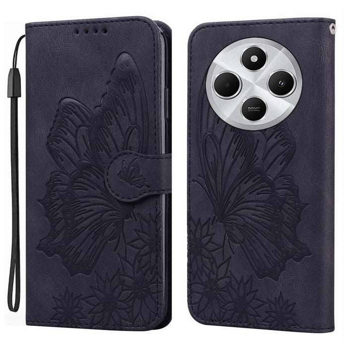 Funda de teléfono de cuero con tapa horizontal con estampado de mariposas con sensación de piel retro, For Redmi Note 15 Pro+ 5G Global 163.3mm, For Redmi Note 15 4G / 5G Global 164mm, For Redmi Note 15 Pro 4G Global 163.2mm                            ...