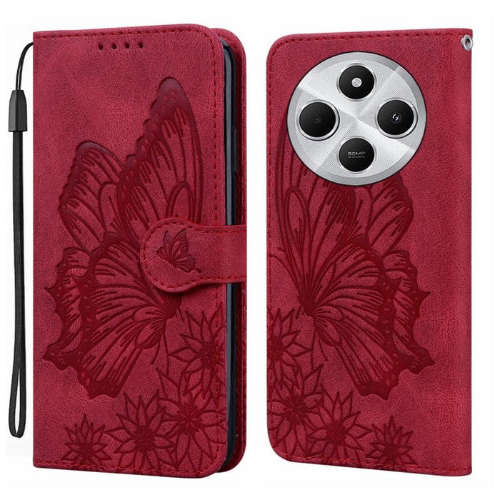 Funda de teléfono de cuero con tapa horizontal con estampado de mariposas con sensación de piel retro, For Redmi Note 15 Pro+ 5G Global 163.3mm, For Redmi Note 15 4G / 5G Global 164mm, For Redmi Note 15 Pro 4G Global 163.2mm                            ...
