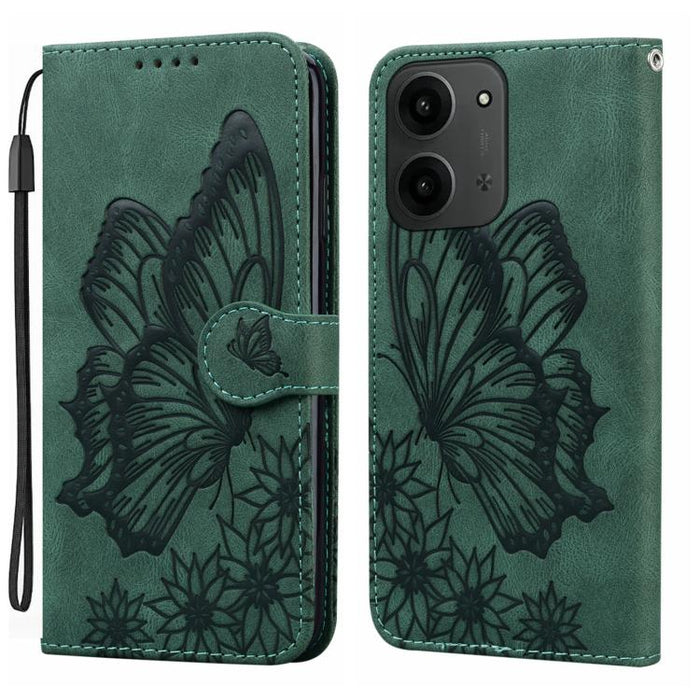 Funda de teléfono de cuero con tapa horizontal con estampado de mariposas con sensación de piel retro, For Redmi Note 15 Pro+ 5G Global 163.3mm, For Redmi Note 15 4G / 5G Global 164mm, For Redmi Note 15 Pro 4G Global 163.2mm                            ...