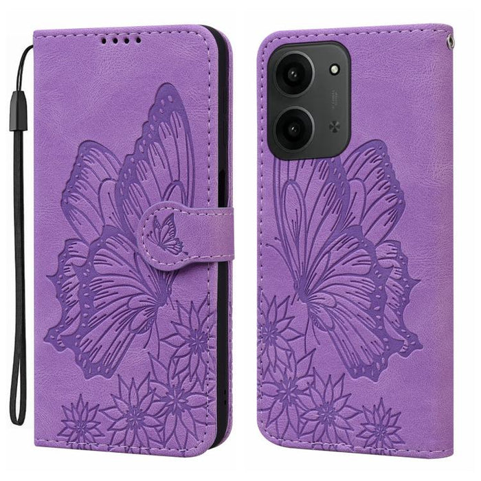 Funda de teléfono de cuero con tapa horizontal con estampado de mariposas con sensación de piel retro, For Redmi Note 15 Pro+ 5G Global 163.3mm, For Redmi Note 15 4G / 5G Global 164mm, For Redmi Note 15 Pro 4G Global 163.2mm                            ...