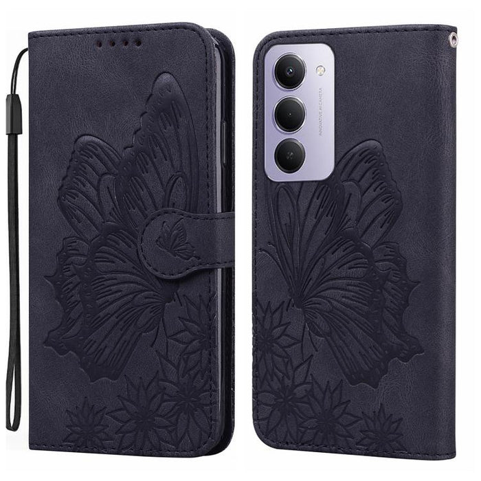 Funda de teléfono de cuero con tapa horizontal con estampado de mariposas con sensación de piel retro, For Redmi Note 15 Pro+ 5G Global 163.3mm, For Redmi Note 15 4G / 5G Global 164mm, For Redmi Note 15 Pro 4G Global 163.2mm                            ...