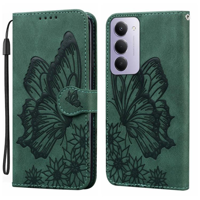 Funda de teléfono de cuero con tapa horizontal con estampado de mariposas con sensación de piel retro, For Redmi Note 15 Pro+ 5G Global 163.3mm, For Redmi Note 15 4G / 5G Global 164mm, For Redmi Note 15 Pro 4G Global 163.2mm                            ...
