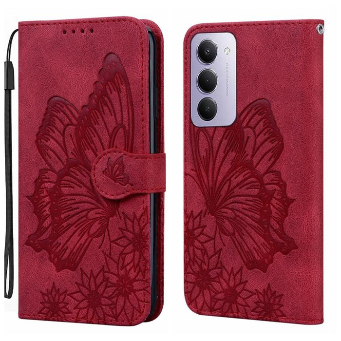 Funda de teléfono de cuero con tapa horizontal con estampado de mariposas con sensación de piel retro, For Redmi Note 15 Pro+ 5G Global 163.3mm, For Redmi Note 15 4G / 5G Global 164mm, For Redmi Note 15 Pro 4G Global 163.2mm                            ...