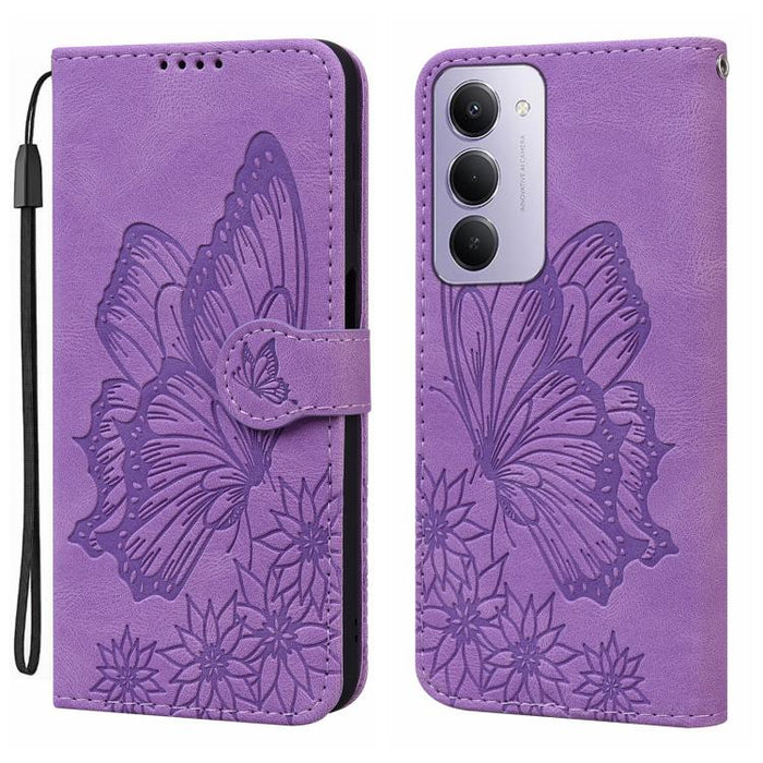 Funda de teléfono de cuero con tapa horizontal con estampado de mariposas con sensación de piel retro, For Redmi Note 15 Pro+ 5G Global 163.3mm, For Redmi Note 15 4G / 5G Global 164mm, For Redmi Note 15 Pro 4G Global 163.2mm                            ...