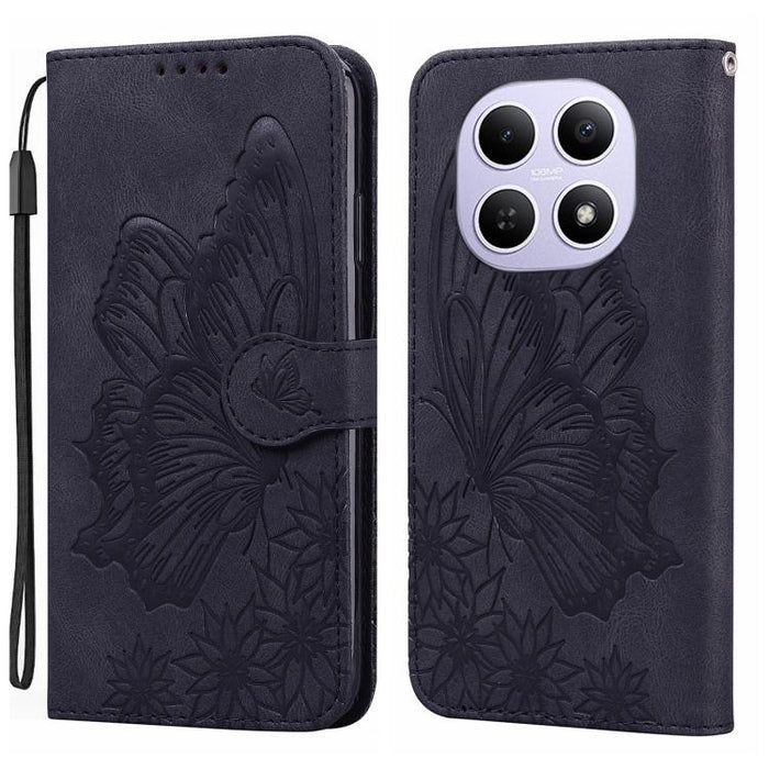Funda de teléfono de cuero con tapa horizontal con estampado de mariposas con sensación de piel retro, For Redmi Note 15 Pro+ 5G Global 163.3mm, For Redmi Note 15 4G / 5G Global 164mm, For Redmi Note 15 Pro 4G Global 163.2mm                            ...