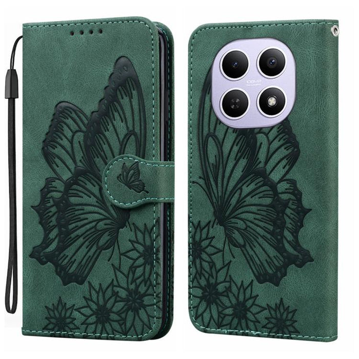 Funda de teléfono de cuero con tapa horizontal con estampado de mariposas con sensación de piel retro, For Redmi Note 15 Pro+ 5G Global 163.3mm, For Redmi Note 15 4G / 5G Global 164mm, For Redmi Note 15 Pro 4G Global 163.2mm                            ...
