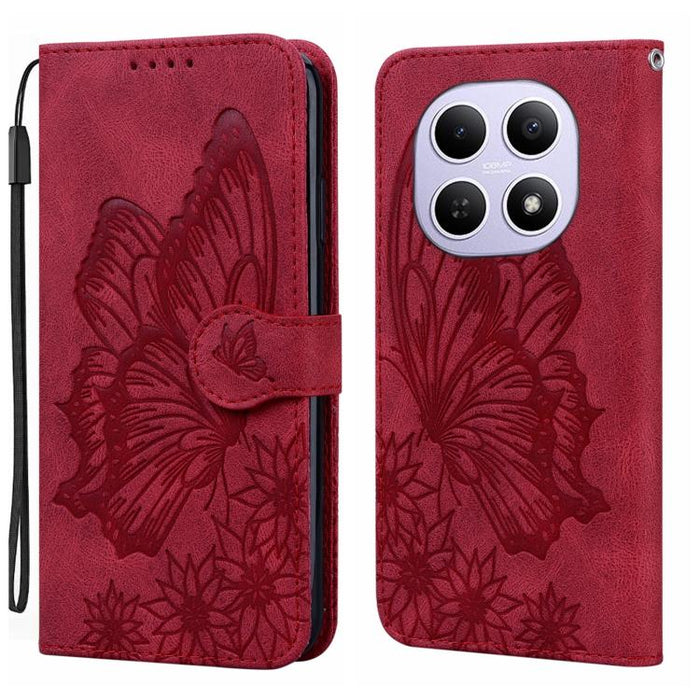 Funda de teléfono de cuero con tapa horizontal con estampado de mariposas con sensación de piel retro, For Redmi Note 15 Pro+ 5G Global 163.3mm, For Redmi Note 15 4G / 5G Global 164mm, For Redmi Note 15 Pro 4G Global 163.2mm                            ...