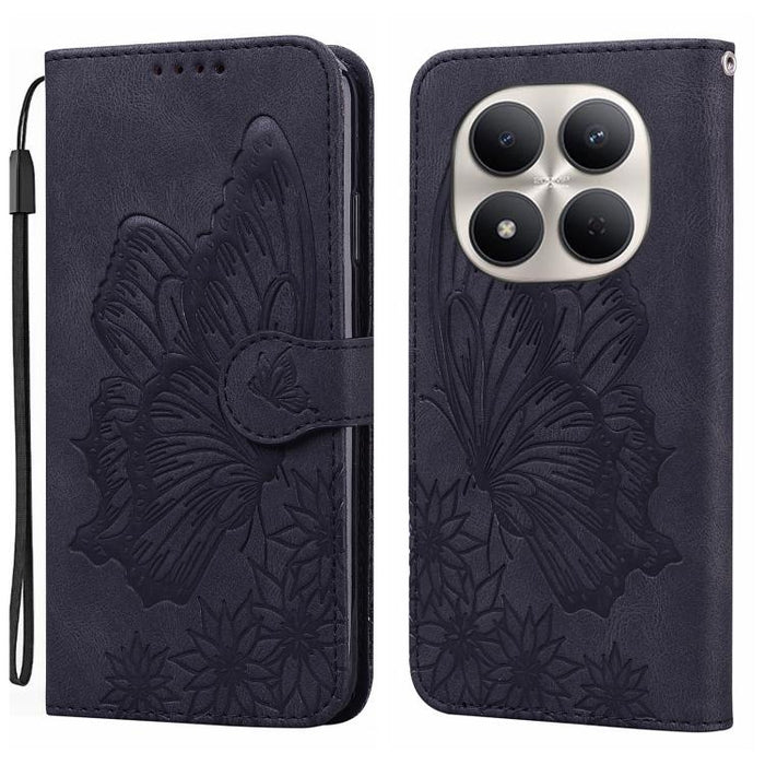 Funda de teléfono de cuero con tapa horizontal con estampado de mariposas con sensación de piel retro, For Redmi Note 15 Pro+ 5G Global 163.3mm, For Redmi Note 15 4G / 5G Global 164mm, For Redmi Note 15 Pro 4G Global 163.2mm                            ...