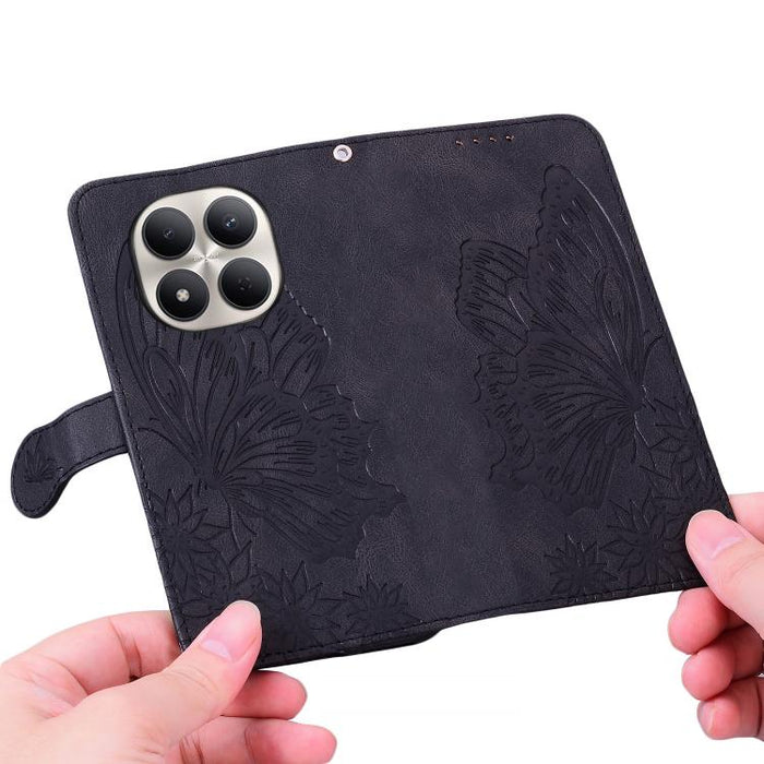 Funda de teléfono de cuero con tapa horizontal con estampado de mariposas con sensación de piel retro, For Redmi Note 15 Pro+ 5G Global 163.3mm, For Redmi Note 15 4G / 5G Global 164mm, For Redmi Note 15 Pro 4G Global 163.2mm                            ...