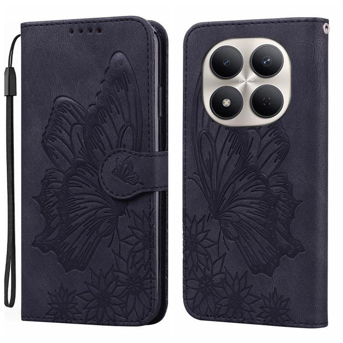 Funda de teléfono de cuero con tapa horizontal con estampado de mariposas con sensación de piel retro, For Redmi Note 15 Pro+ 5G Global 163.3mm, For Redmi Note 15 4G / 5G Global 164mm, For Redmi Note 15 Pro 4G Global 163.2mm                            ...