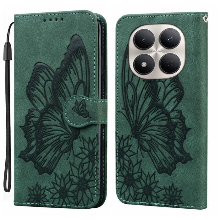 Funda de teléfono de cuero con tapa horizontal con estampado de mariposas con sensación de piel retro, For Redmi Note 15 Pro+ 5G Global 163.3mm, For Redmi Note 15 4G / 5G Global 164mm, For Redmi Note 15 Pro 4G Global 163.2mm                            ...
