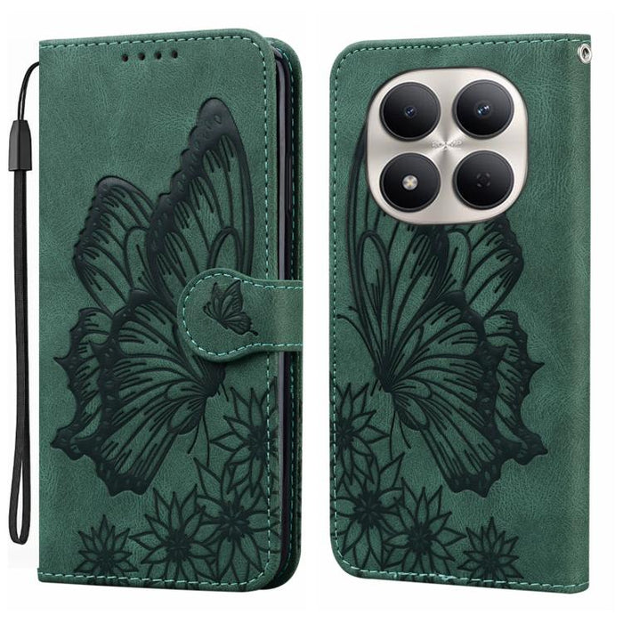 Funda de teléfono de cuero con tapa horizontal con estampado de mariposas con sensación de piel retro, For Redmi Note 15 Pro+ 5G Global 163.3mm, For Redmi Note 15 4G / 5G Global 164mm, For Redmi Note 15 Pro 4G Global 163.2mm                            ...