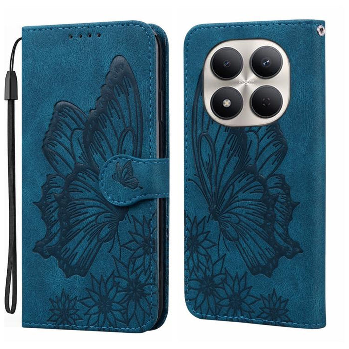 Funda de teléfono de cuero con tapa horizontal con estampado de mariposas con sensación de piel retro, For Redmi Note 15 Pro+ 5G Global 163.3mm, For Redmi Note 15 4G / 5G Global 164mm, For Redmi Note 15 Pro 4G Global 163.2mm                            ...