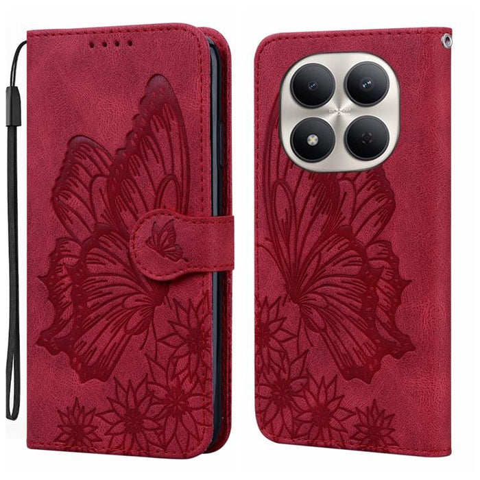 Funda de teléfono de cuero con tapa horizontal con estampado de mariposas con sensación de piel retro, For Redmi Note 15 Pro+ 5G Global 163.3mm, For Redmi Note 15 4G / 5G Global 164mm, For Redmi Note 15 Pro 4G Global 163.2mm                            ...