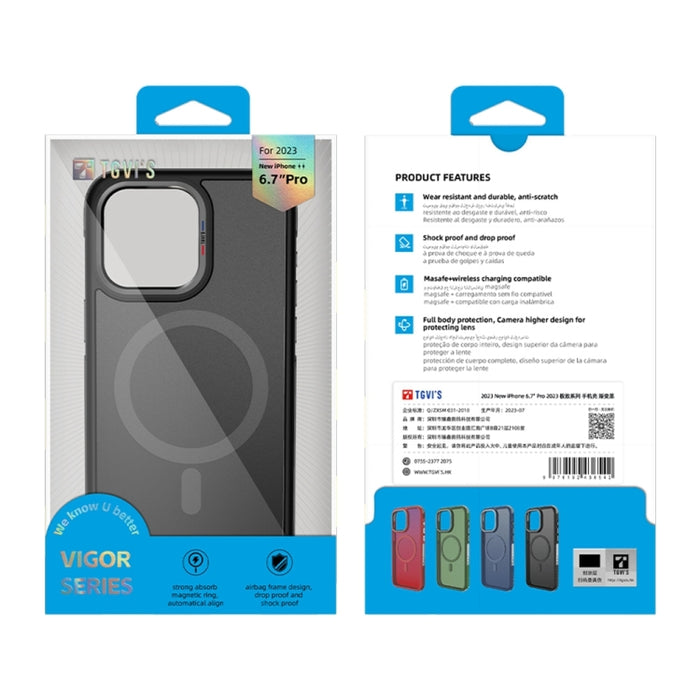 Funda magnética para teléfono TGVIS Vigor Series Airbag MagSafe, For iPhone 15 Pro Max, For iPhone 15 Pro, For iPhone 15 Plus, For iPhone 15