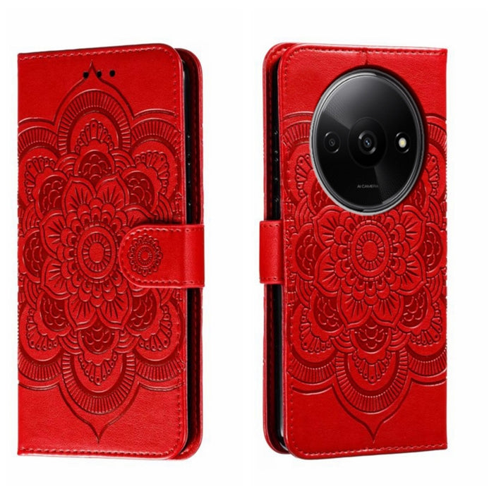 Funda de cuero para teléfono con estampado de mandala de sol, For Xiaomi Redmi A3, For Xiaomi Redmi Note 13 Pro 4G, For Xiaomi Redmi Note 13 4G, For Xiaomi Redmi Note 13R Pro, For Xiaomi 14 Ultra, For Xiaomi Redmi Note 13 Pro+, For Xiaomi Redmi Note 12...