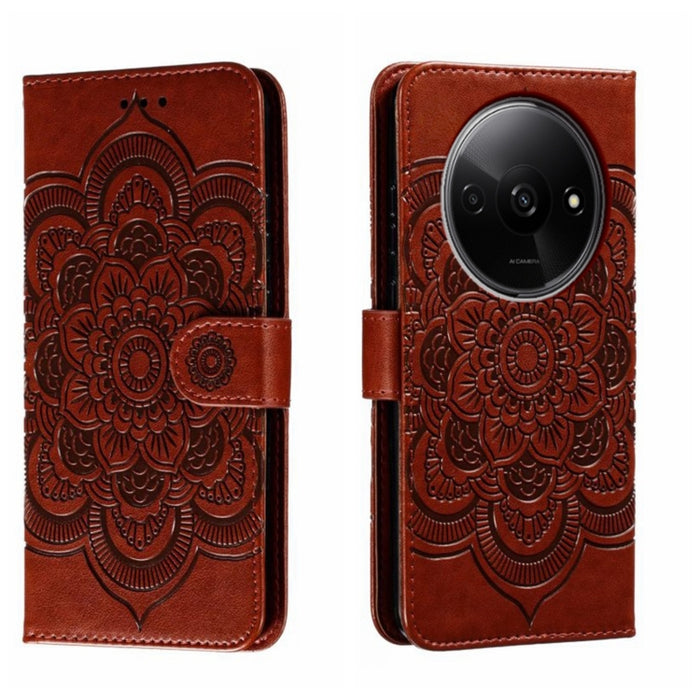 Funda de cuero para teléfono con estampado de mandala de sol, For Xiaomi Redmi A3, For Xiaomi Redmi Note 13 Pro 4G, For Xiaomi Redmi Note 13 4G, For Xiaomi Redmi Note 13R Pro, For Xiaomi 14 Ultra, For Xiaomi Redmi Note 13 Pro+, For Xiaomi Redmi Note 12...