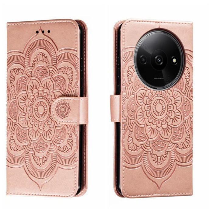 Funda de cuero para teléfono con estampado de mandala de sol, For Xiaomi Redmi A3, For Xiaomi Redmi Note 13 Pro 4G, For Xiaomi Redmi Note 13 4G, For Xiaomi Redmi Note 13R Pro, For Xiaomi 14 Ultra, For Xiaomi Redmi Note 13 Pro+, For Xiaomi Redmi Note 12...