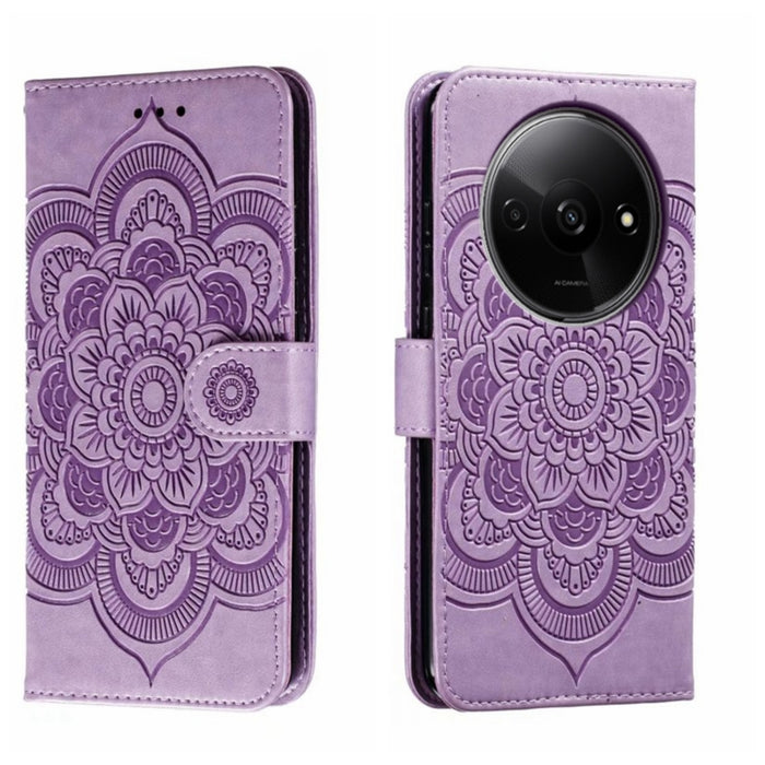 Funda de cuero para teléfono con estampado de mandala de sol, For Xiaomi Redmi A3, For Xiaomi Redmi Note 13 Pro 4G, For Xiaomi Redmi Note 13 4G, For Xiaomi Redmi Note 13R Pro, For Xiaomi 14 Ultra, For Xiaomi Redmi Note 13 Pro+, For Xiaomi Redmi Note 12...