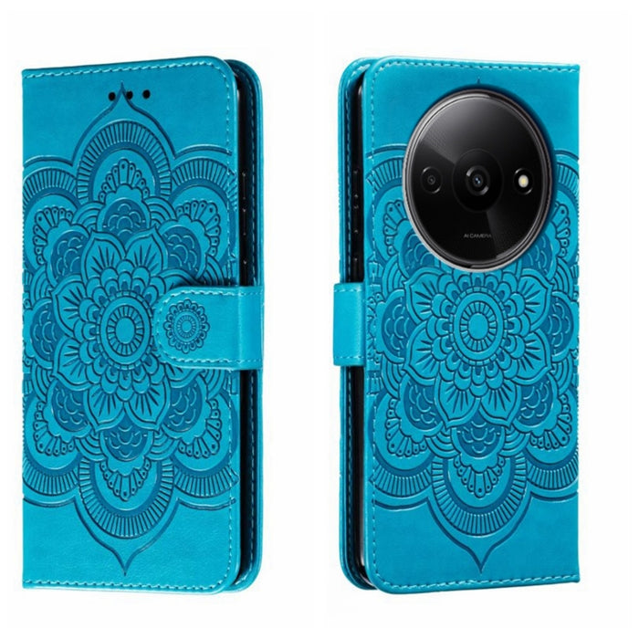 Funda de cuero para teléfono con estampado de mandala de sol, For Xiaomi Redmi A3, For Xiaomi Redmi Note 13 Pro 4G, For Xiaomi Redmi Note 13 4G, For Xiaomi Redmi Note 13R Pro, For Xiaomi 14 Ultra, For Xiaomi Redmi Note 13 Pro+, For Xiaomi Redmi Note 12...