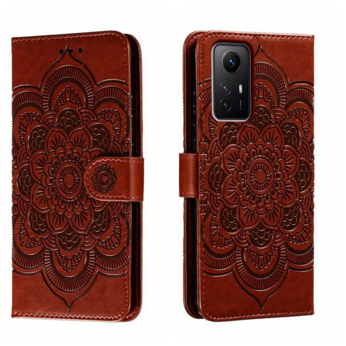 Funda de cuero para teléfono con estampado de mandala de sol, For Xiaomi Redmi A3, For Xiaomi Redmi Note 13 Pro 4G, For Xiaomi Redmi Note 13 4G, For Xiaomi Redmi Note 13R Pro, For Xiaomi 14 Ultra, For Xiaomi Redmi Note 13 Pro+, For Xiaomi Redmi Note 12...