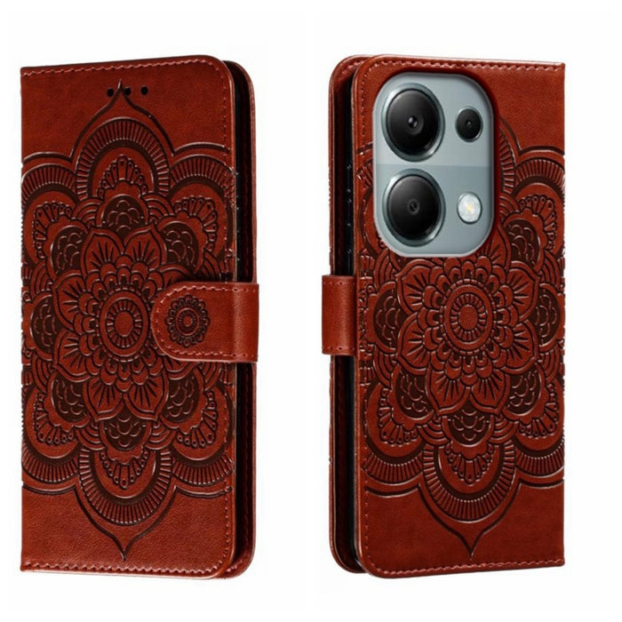 Funda de cuero para teléfono con estampado de mandala de sol, For Xiaomi Redmi A3, For Xiaomi Redmi Note 13 Pro 4G, For Xiaomi Redmi Note 13 4G, For Xiaomi Redmi Note 13R Pro, For Xiaomi 14 Ultra, For Xiaomi Redmi Note 13 Pro+, For Xiaomi Redmi Note 12...