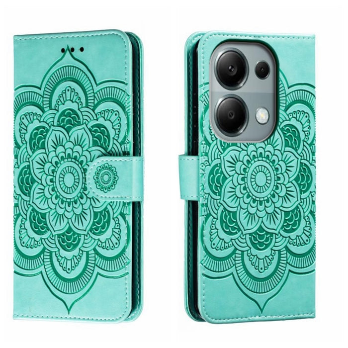 Funda de cuero para teléfono con estampado de mandala de sol, For Xiaomi Redmi A3, For Xiaomi Redmi Note 13 Pro 4G, For Xiaomi Redmi Note 13 4G, For Xiaomi Redmi Note 13R Pro, For Xiaomi 14 Ultra, For Xiaomi Redmi Note 13 Pro+, For Xiaomi Redmi Note 12...