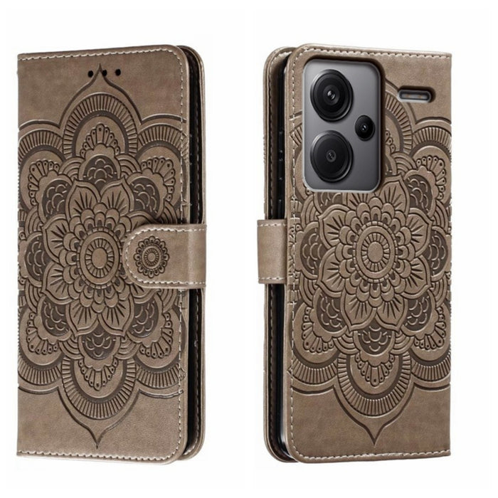 Funda de cuero para teléfono con estampado de mandala de sol, For Xiaomi Redmi A3, For Xiaomi Redmi Note 13 Pro 4G, For Xiaomi Redmi Note 13 4G, For Xiaomi Redmi Note 13R Pro, For Xiaomi 14 Ultra, For Xiaomi Redmi Note 13 Pro+, For Xiaomi Redmi Note 12...