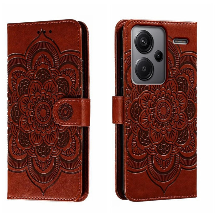 Funda de cuero para teléfono con estampado de mandala de sol, For Xiaomi Redmi A3, For Xiaomi Redmi Note 13 Pro 4G, For Xiaomi Redmi Note 13 4G, For Xiaomi Redmi Note 13R Pro, For Xiaomi 14 Ultra, For Xiaomi Redmi Note 13 Pro+, For Xiaomi Redmi Note 12...