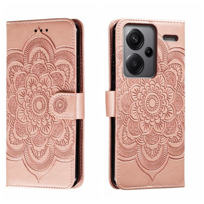 Funda de cuero para teléfono con estampado de mandala de sol, For Xiaomi Redmi A3, For Xiaomi Redmi Note 13 Pro 4G, For Xiaomi Redmi Note 13 4G, For Xiaomi Redmi Note 13R Pro, For Xiaomi 14 Ultra, For Xiaomi Redmi Note 13 Pro+, For Xiaomi Redmi Note 12...