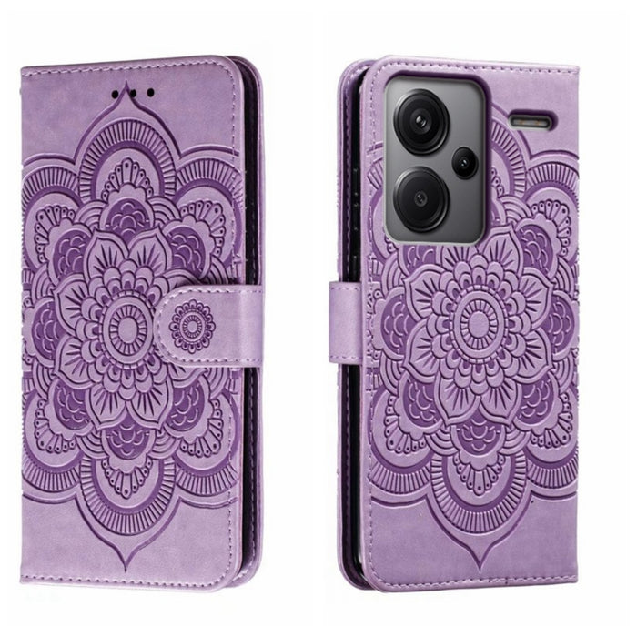 Funda de cuero para teléfono con estampado de mandala de sol, For Xiaomi Redmi A3, For Xiaomi Redmi Note 13 Pro 4G, For Xiaomi Redmi Note 13 4G, For Xiaomi Redmi Note 13R Pro, For Xiaomi 14 Ultra, For Xiaomi Redmi Note 13 Pro+, For Xiaomi Redmi Note 12...