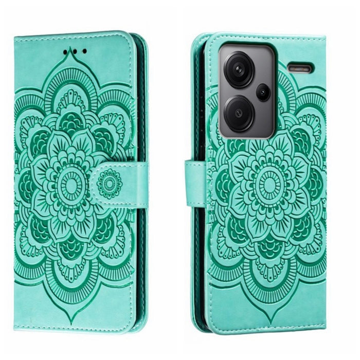Funda de cuero para teléfono con estampado de mandala de sol, For Xiaomi Redmi A3, For Xiaomi Redmi Note 13 Pro 4G, For Xiaomi Redmi Note 13 4G, For Xiaomi Redmi Note 13R Pro, For Xiaomi 14 Ultra, For Xiaomi Redmi Note 13 Pro+, For Xiaomi Redmi Note 12...