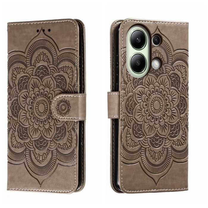 Funda de cuero para teléfono con estampado de mandala de sol, For Xiaomi Redmi A3, For Xiaomi Redmi Note 13 Pro 4G, For Xiaomi Redmi Note 13 4G, For Xiaomi Redmi Note 13R Pro, For Xiaomi 14 Ultra, For Xiaomi Redmi Note 13 Pro+, For Xiaomi Redmi Note 12...
